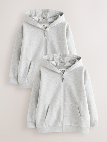 Dsiney Kidz - Clarks Grey Zip Through Sweat Hoodies 2 Pack image 1