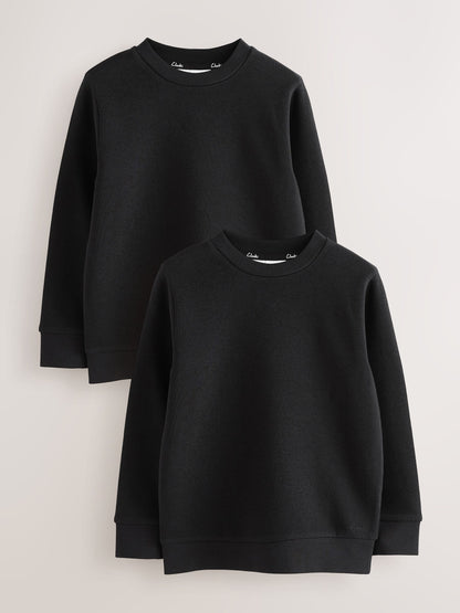 Dsiney Kidz - Clarks Black Unisex Crew Neck School 2 Pack Sweat Top image 1