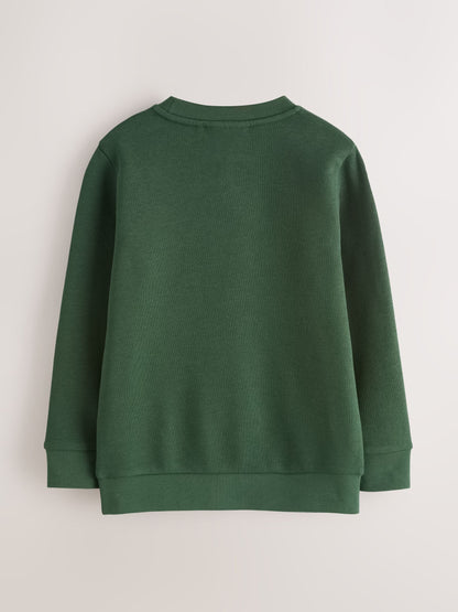 Dsiney Kidz - Clarks Green Unisex Crew Neck School 2 Pack Sweat Top image 4
