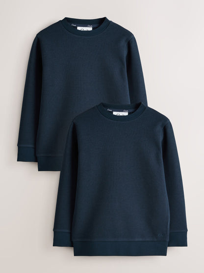Dsiney Kidz - Clarks Navy Unisex Crew Neck School 2 Pack Sweat Top image 1