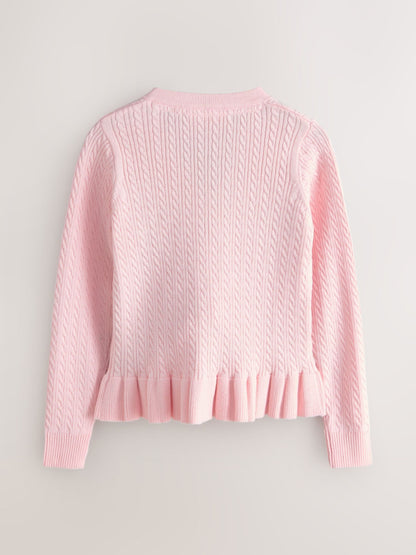 Dsiney Kidz - Clarks Pink Bow Front Knitted School Cardigan image 7