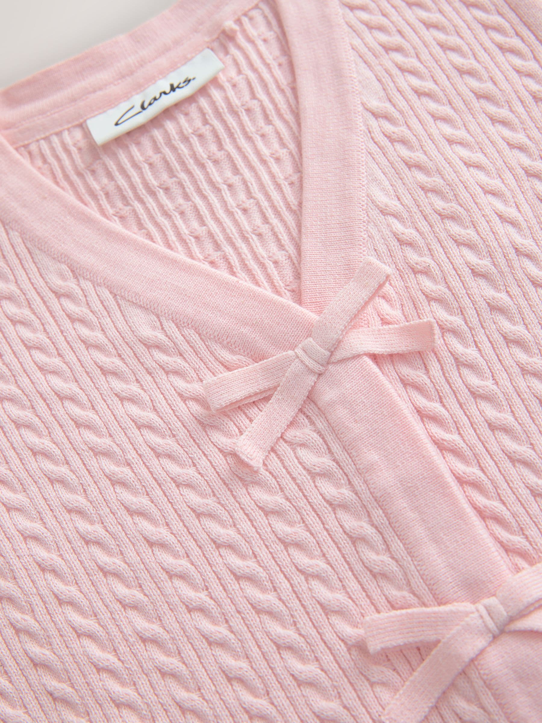 Dsiney Kidz - Clarks Pink Bow Front Knitted School Cardigan image 8