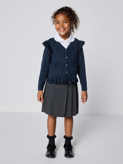 Dsiney Kidz - Navy Clarks Frill Knitted School Cardigan image 2