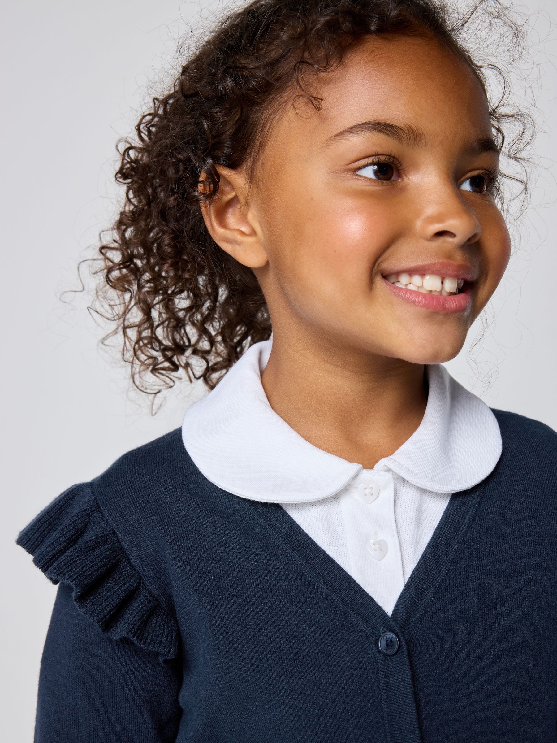 Dsiney Kidz - Navy Clarks Frill Knitted School Cardigan image 4