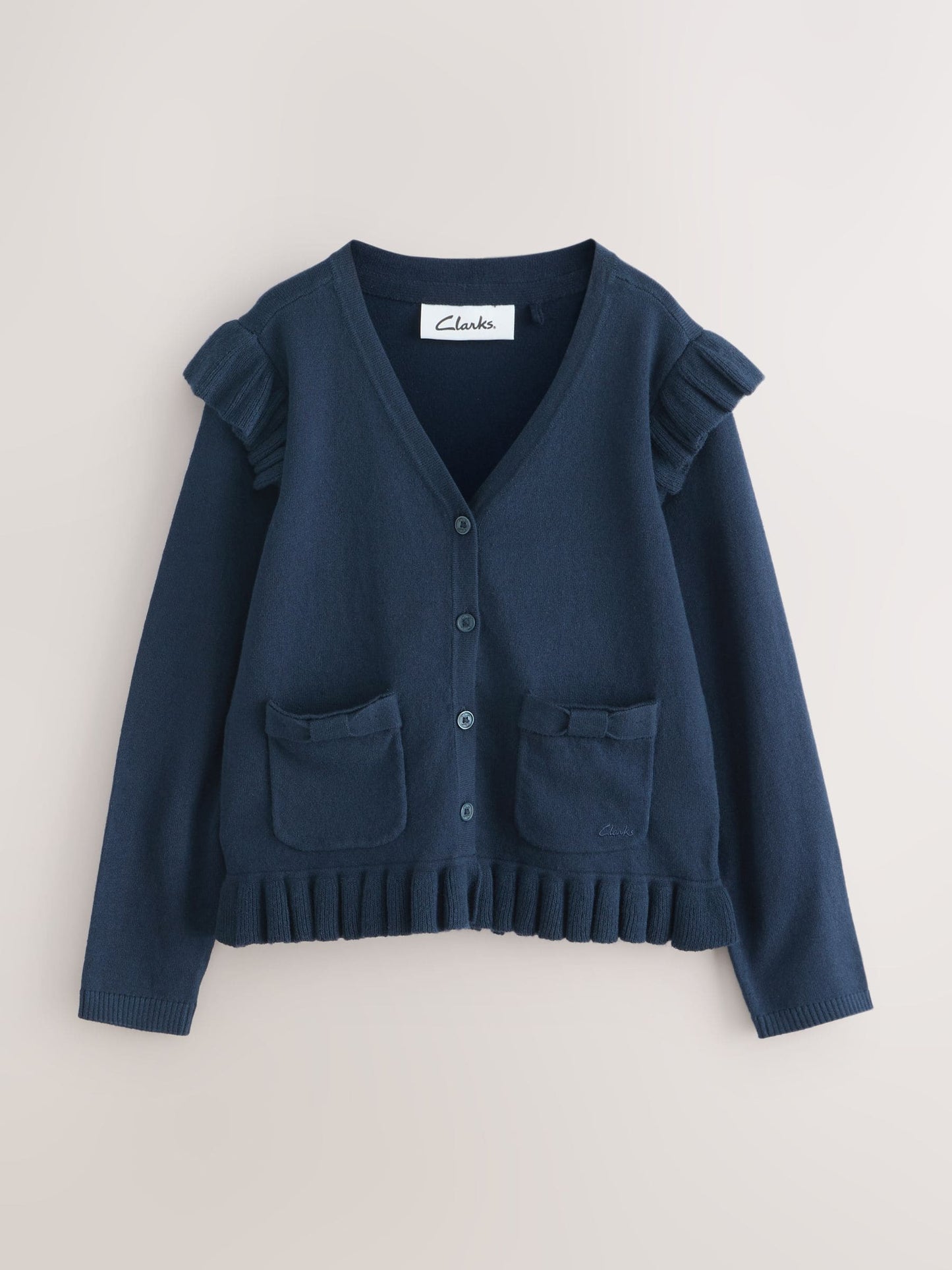 Dsiney Kidz - Navy Clarks Frill Knitted School Cardigan image 6