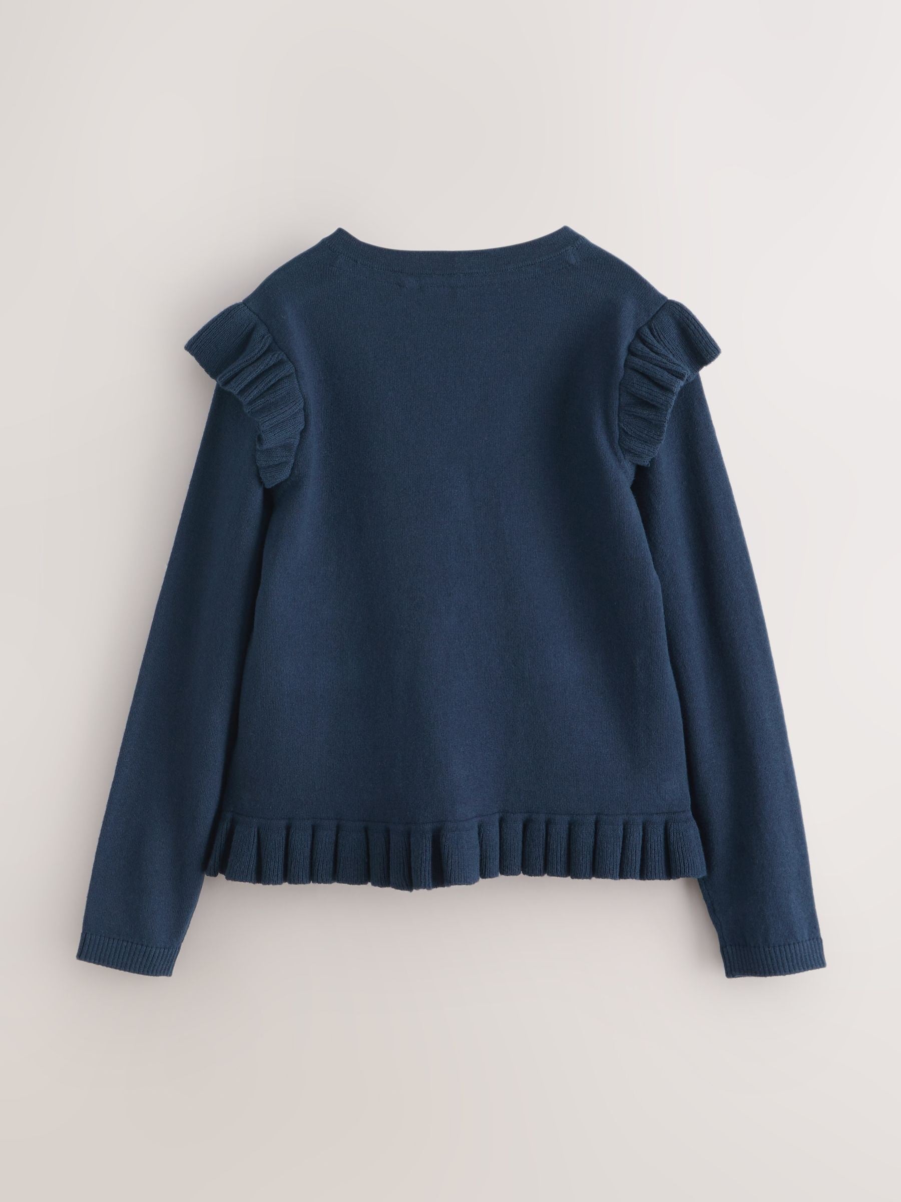 Dsiney Kidz - Navy Clarks Frill Knitted School Cardigan image 7