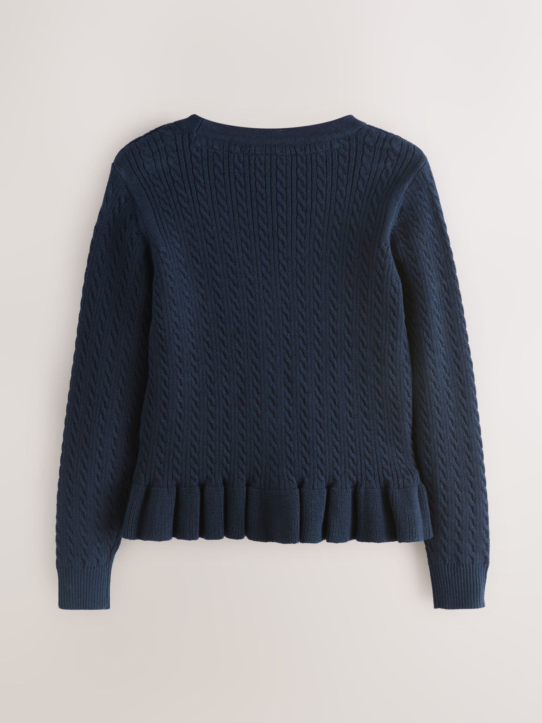 Dsiney Kidz - Clarks Navy Cable Knit Frill School Cardigan 2 Pack image 3