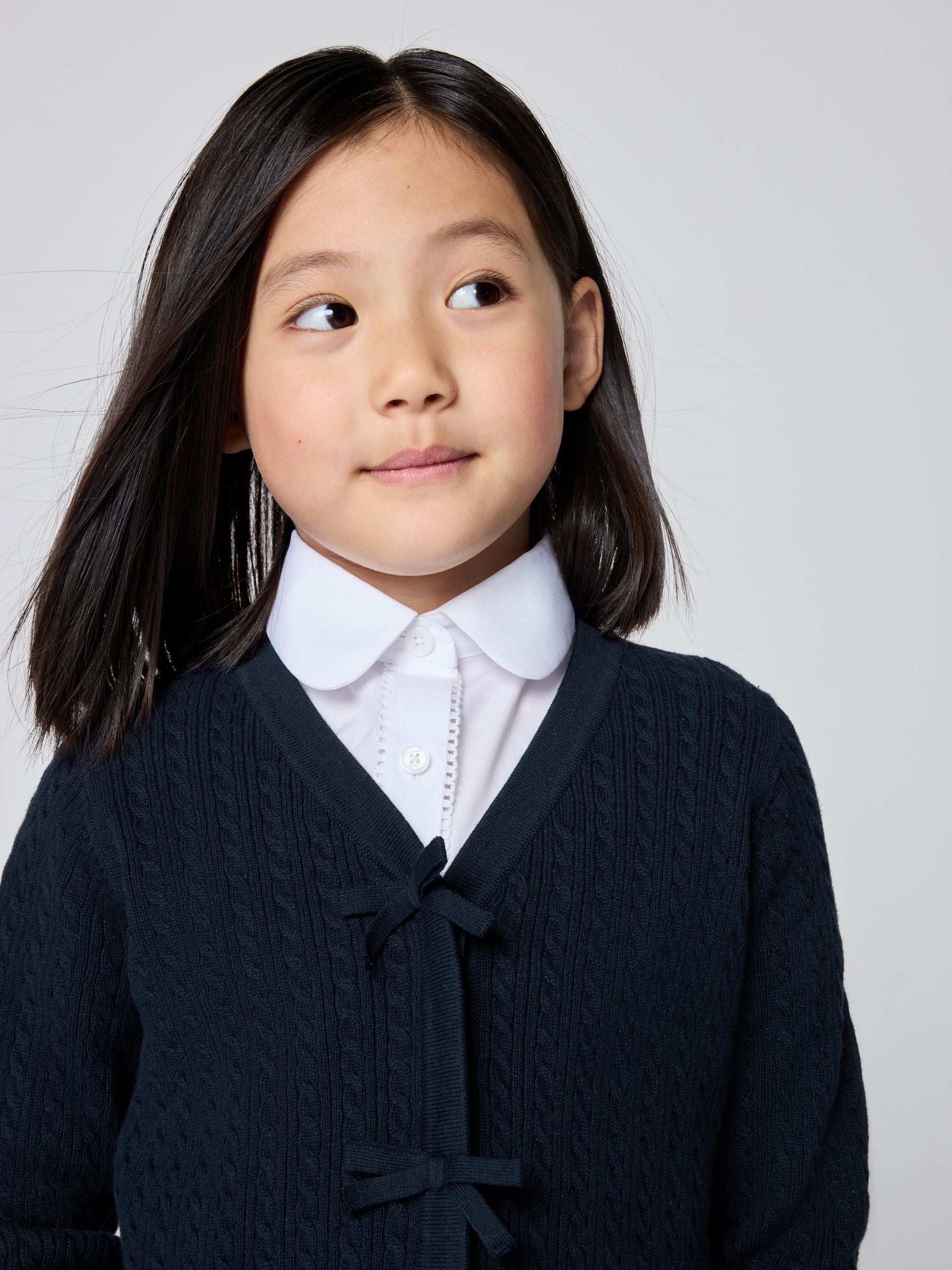Dsiney Kidz - Clarks Navy Bow Front Knitted School Cardigan image 3