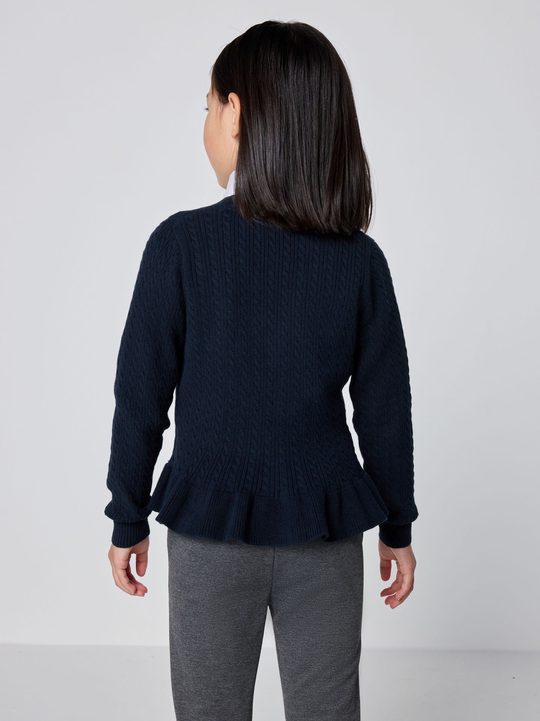 Dsiney Kidz - Clarks Navy Bow Front Knitted School Cardigan image 4
