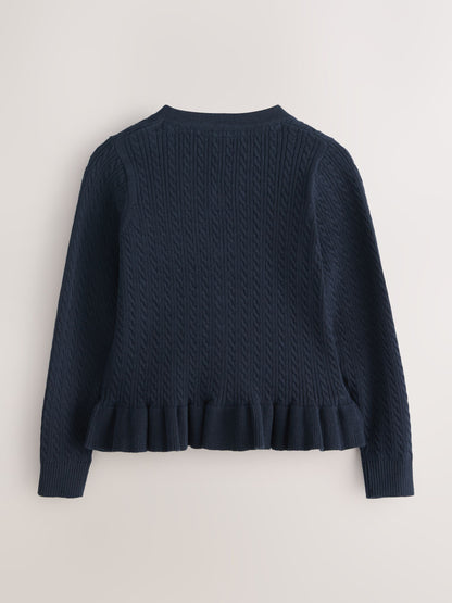 Dsiney Kidz - Clarks Navy Bow Front Knitted School Cardigan image 6