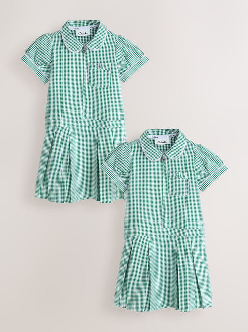 Dsiney Kidz - Clarks Green Gingham Zip Front School Dresses 2 Pack image 1