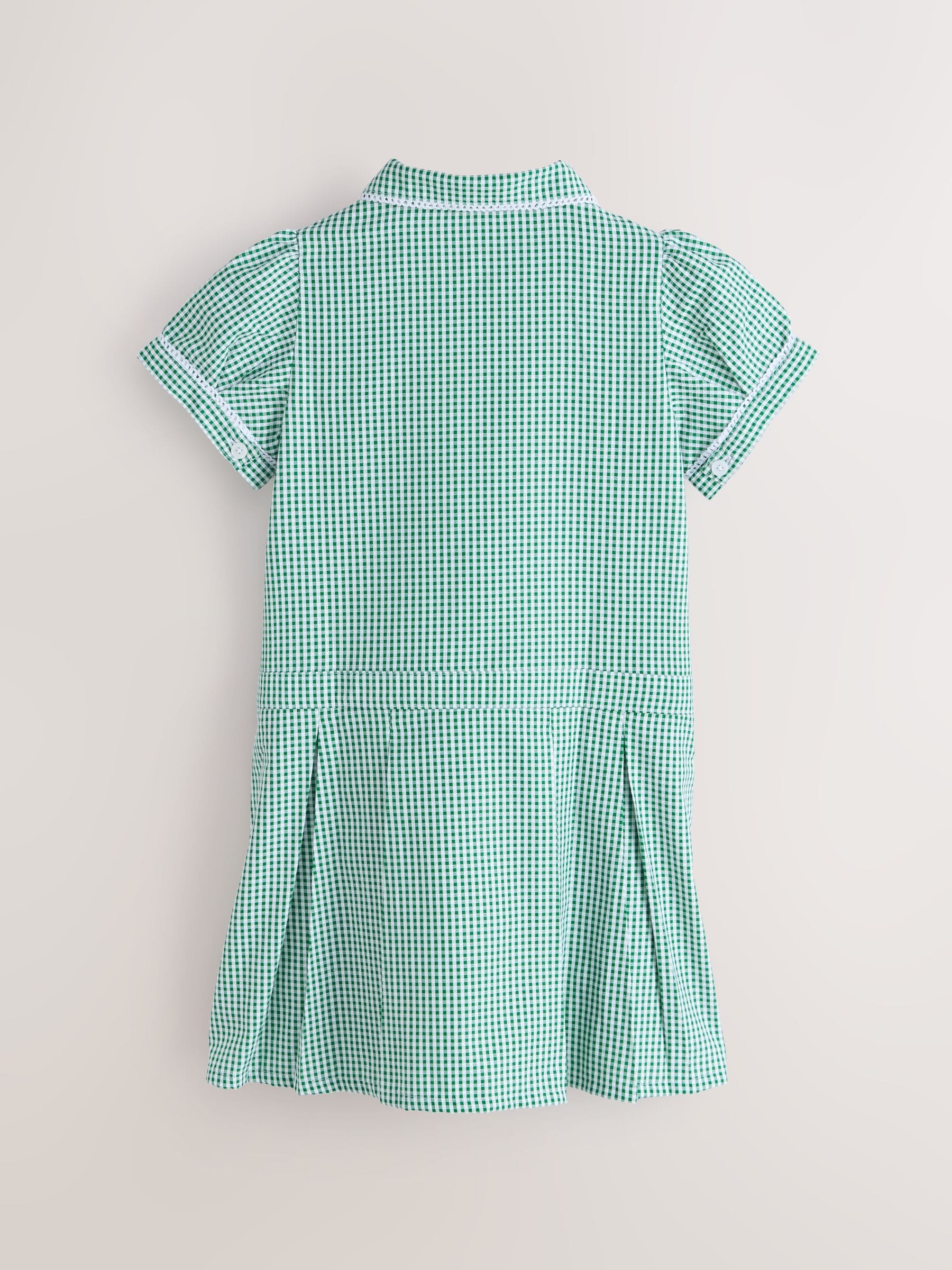 Clarks Green Gingham Zip Front School Dresses 2 Pack image 3