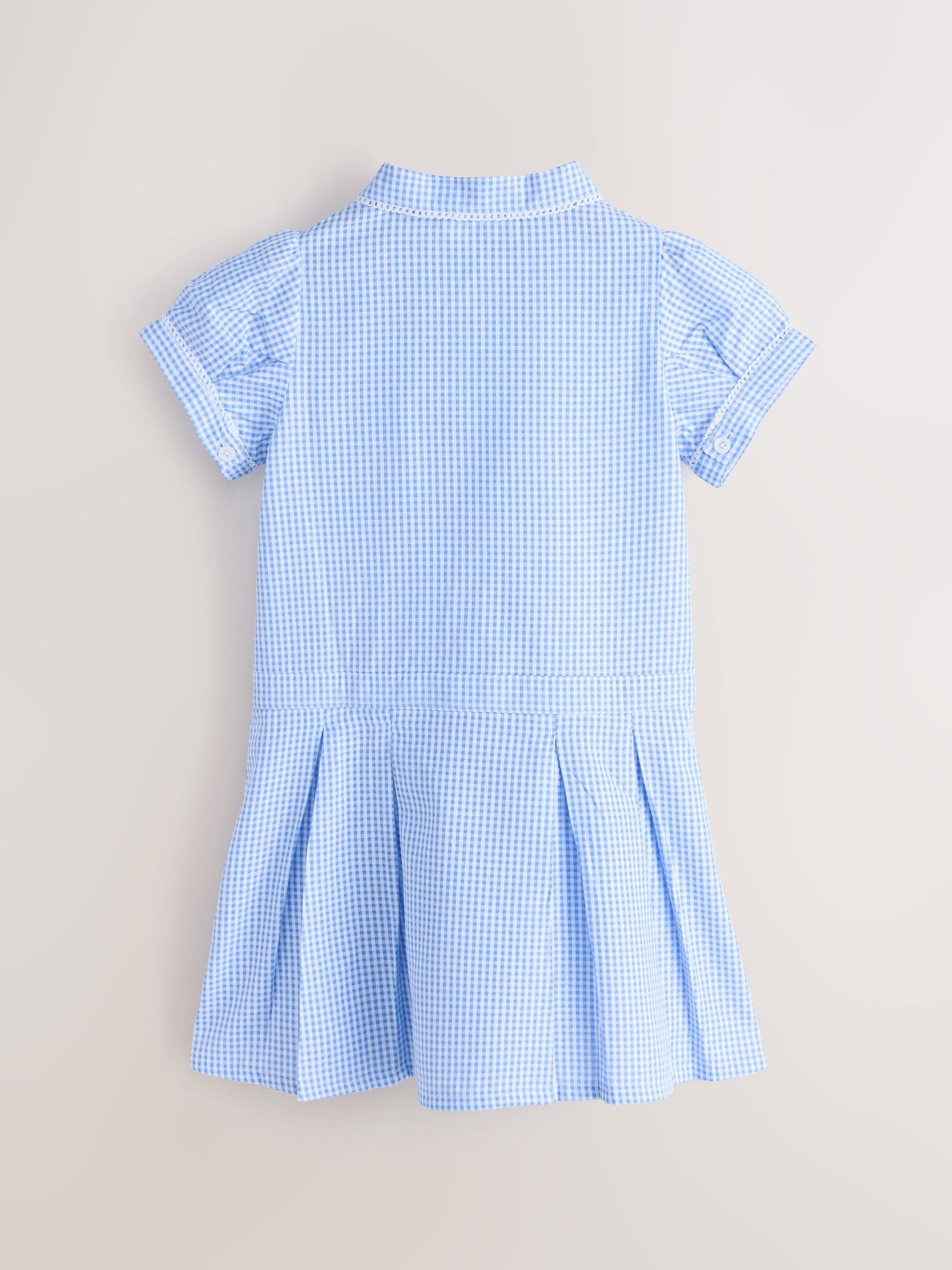 Clarks Blue Gingham Zip Front School Dresses 2 Pack image 3