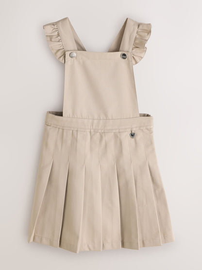 Dsiney Kidz - Clarks Stone Frill Shoulder Pleated School Pinafore Dress image 3