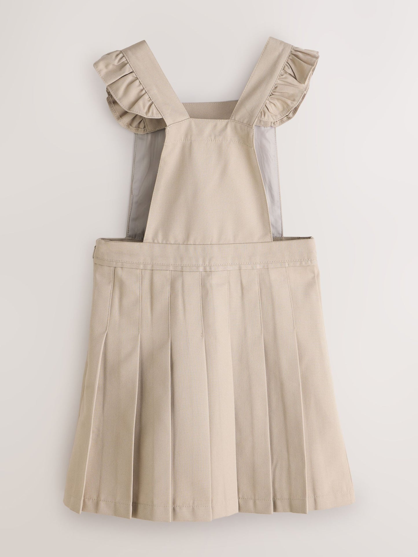 Dsiney Kidz - Clarks Stone Frill Shoulder Pleated School Pinafore Dress image 4