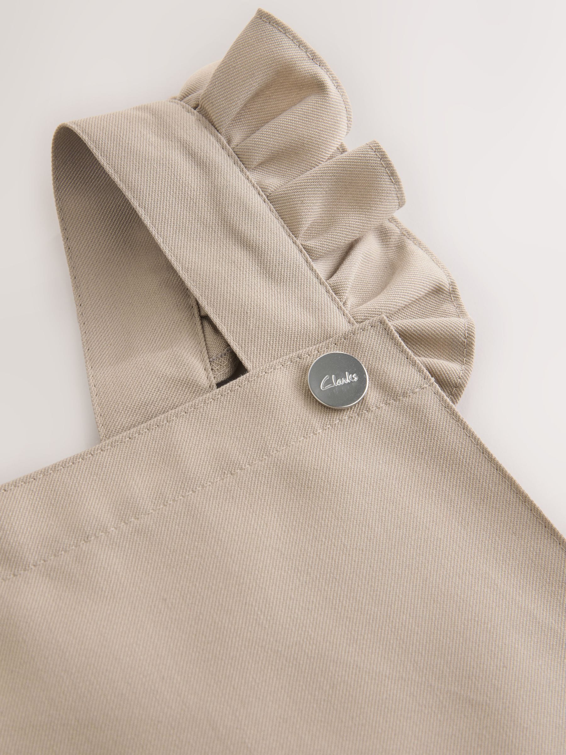 Dsiney Kidz - Clarks Stone Frill Shoulder Pleated School Pinafore Dress image 6