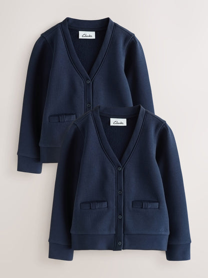 Dsiney Kidz - Clarks Navy Bow Sweat School Cardigans 2 Pack image 1