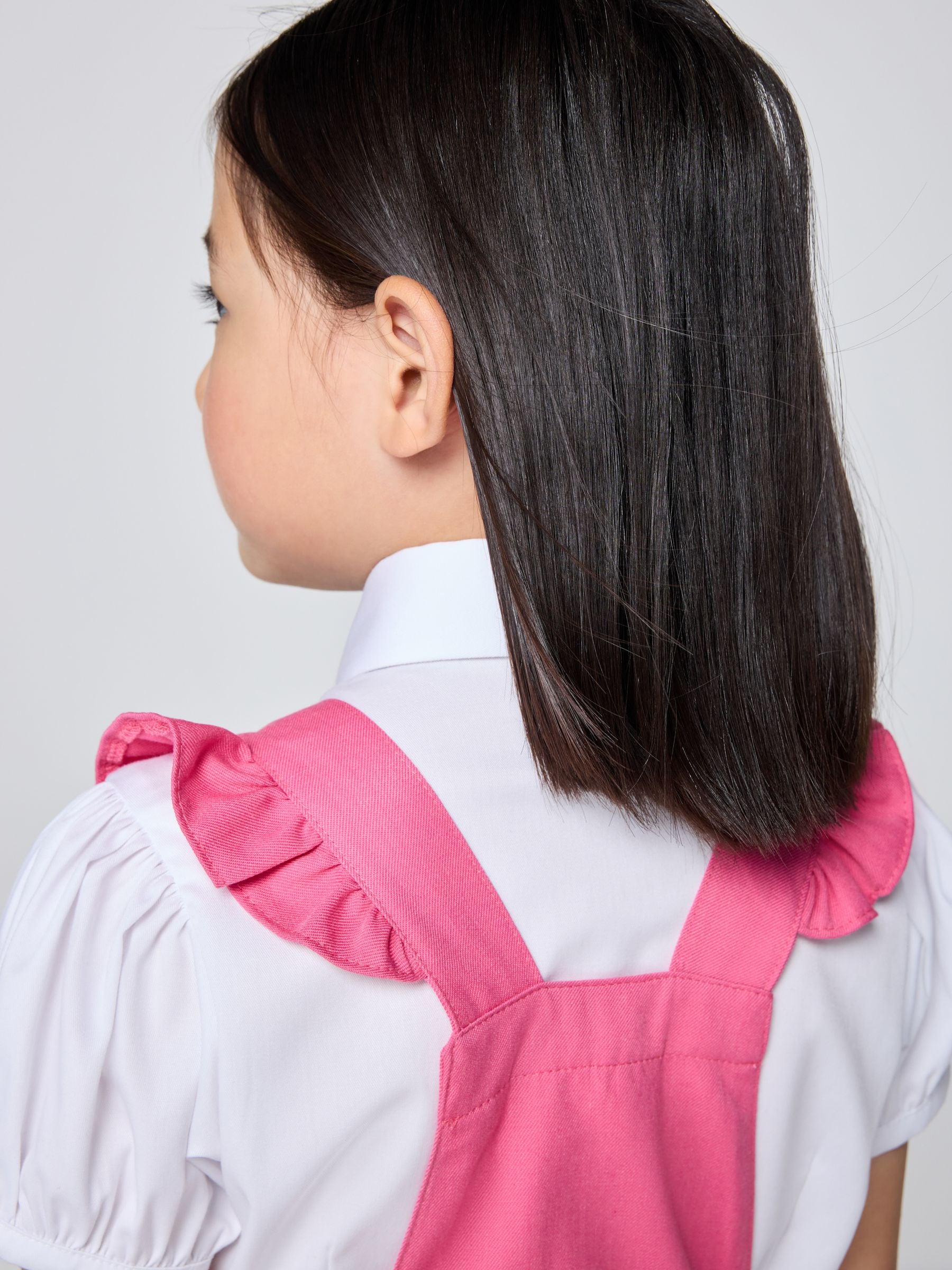 Dsiney Kidz - Clarks Pink Frill Shoulder Pleated School Pinafore Dress image 4