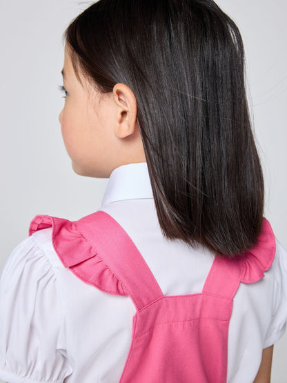 Dsiney Kidz - Clarks Pink Frill Shoulder Pleated School Pinafore Dress image 4