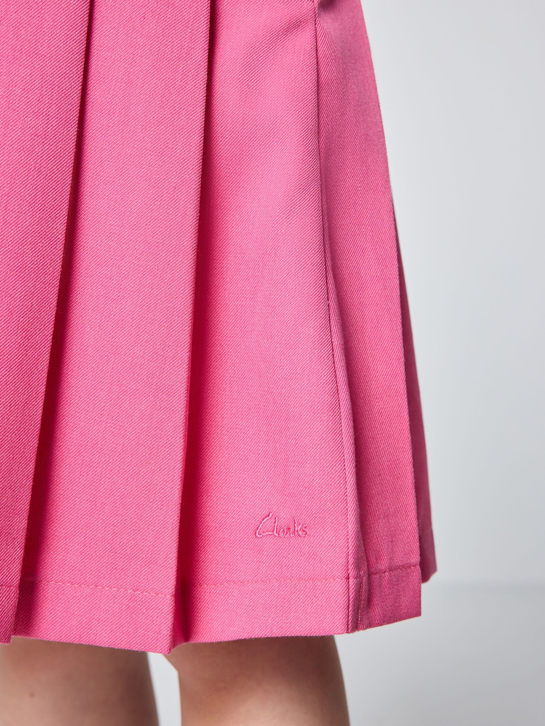 Dsiney Kidz - Clarks Pink Frill Shoulder Pleated School Pinafore Dress image 7