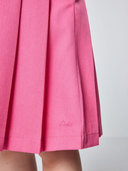 Dsiney Kidz - Clarks Pink Frill Shoulder Pleated School Pinafore Dress image 7