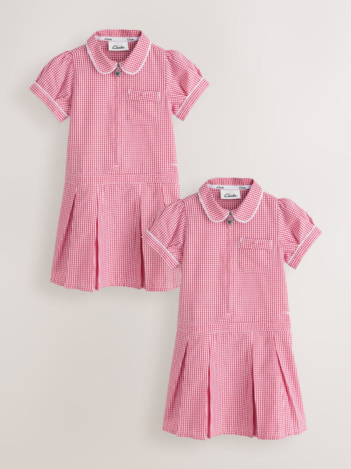 Dsiney Kidz - Clarks Red Gingham Zip Front School Dresses 2 Pack image 1