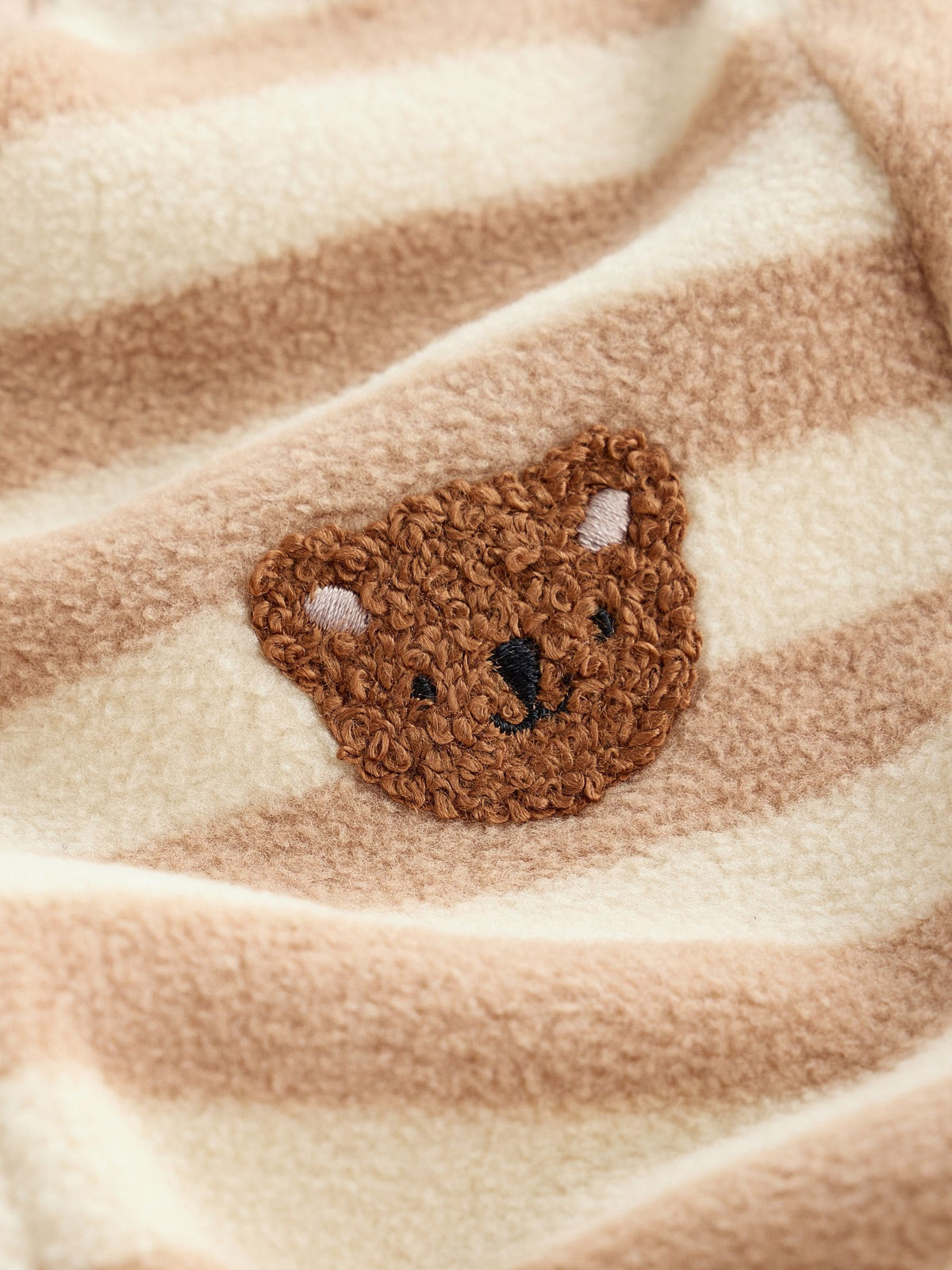 Brown Teddy Bear Micro Fleece Two Way Zip Baby Sleepsuits 4 Pack - image 9
