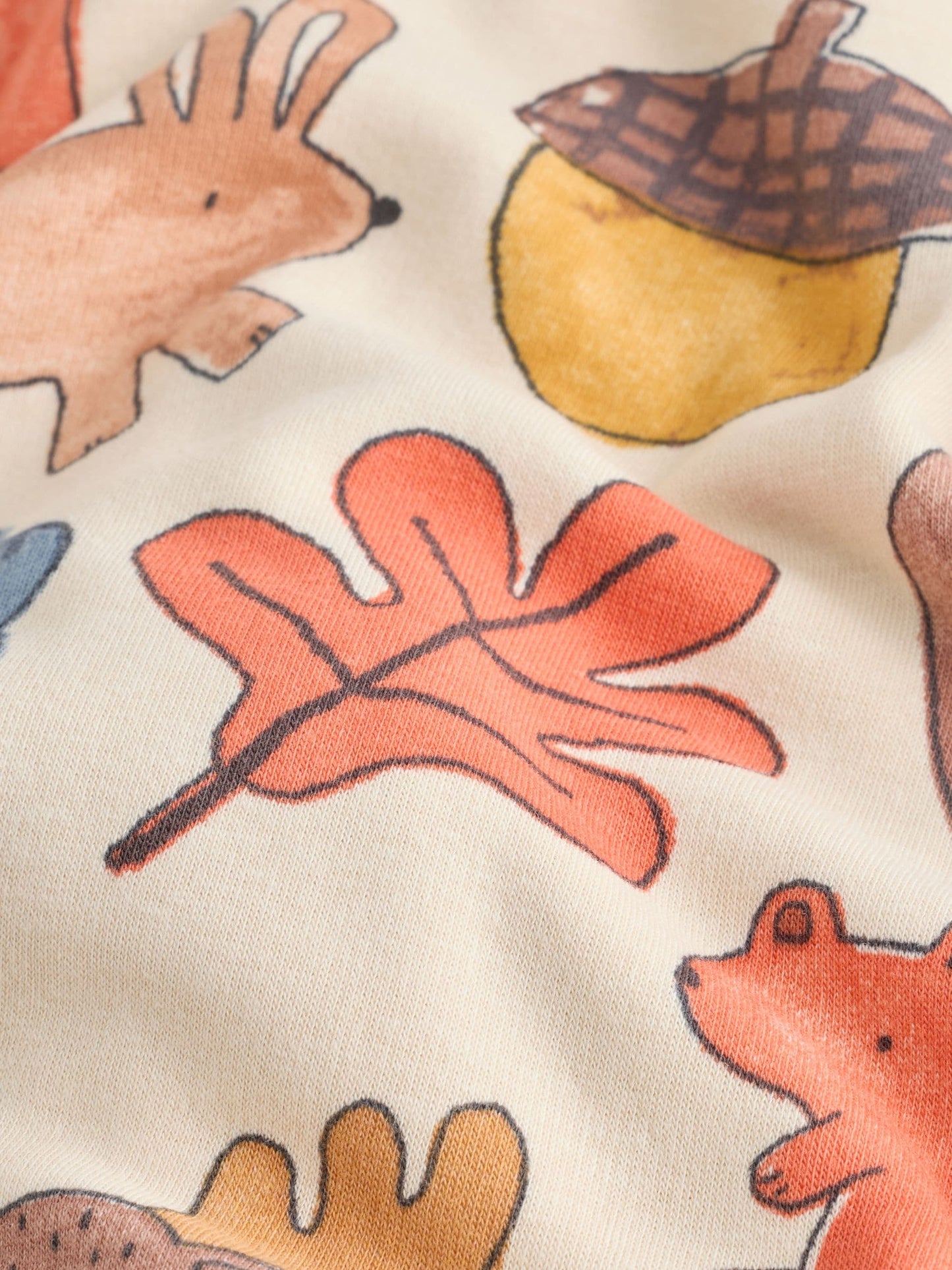 Multi Woodland Animal Fleece Lined Two Way Zip Baby Sleepsuit image 7