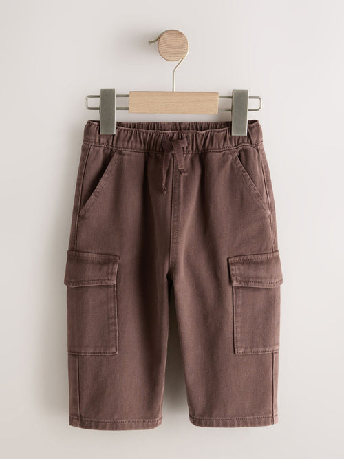Brown Washed Wide Leg Cargo Trousers (3mths-7yrs) image 1