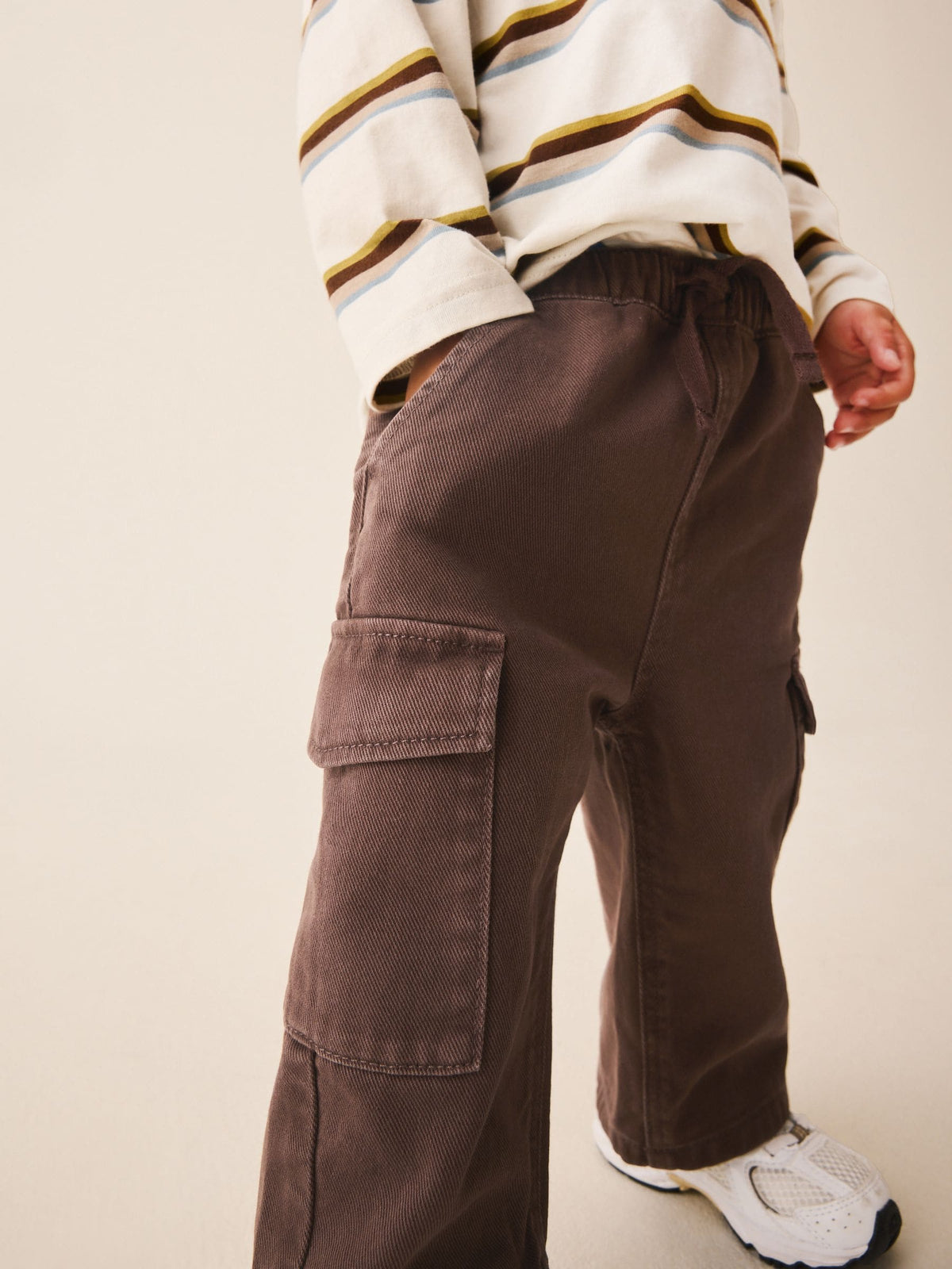 Dsiney Kidz - Brown Washed Wide Leg Cargo Trousers (3mths-7yrs) image 1