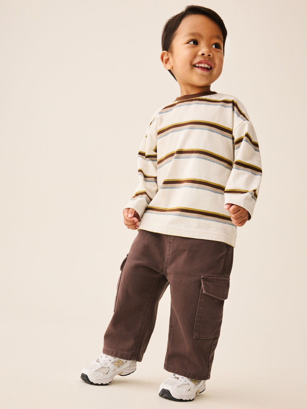 Dsiney Kidz - Brown Washed Wide Leg Cargo Trousers (3mths-7yrs) image 2