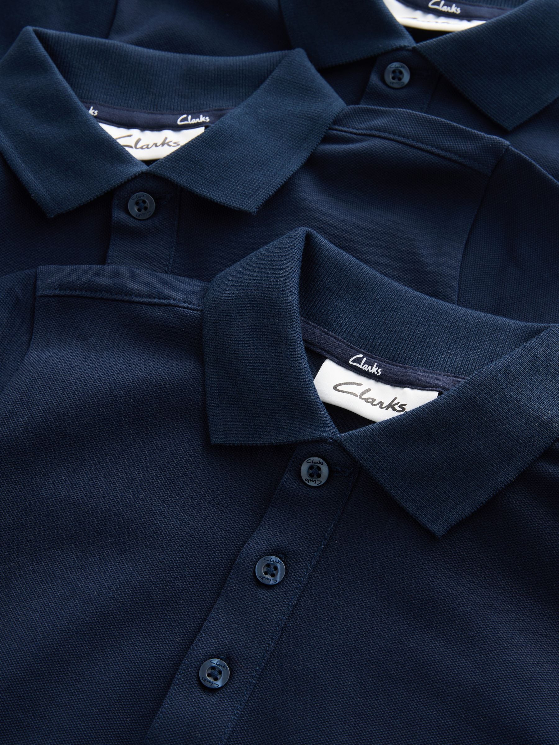 Dsiney Kidz - Clarks Navy Short Sleeve School Polo Shirts 3 Pack image 4
