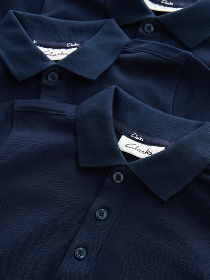 Dsiney Kidz - Clarks Navy Short Sleeve School Polo Shirts 3 Pack image 4