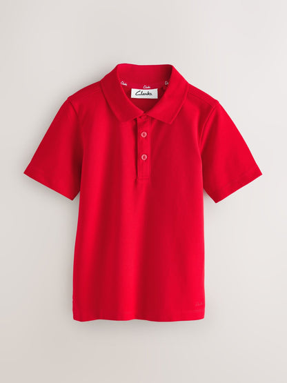 Dsiney Kidz - Clarks Red Short Sleeve School Polo Shirts 3 Pack image 2