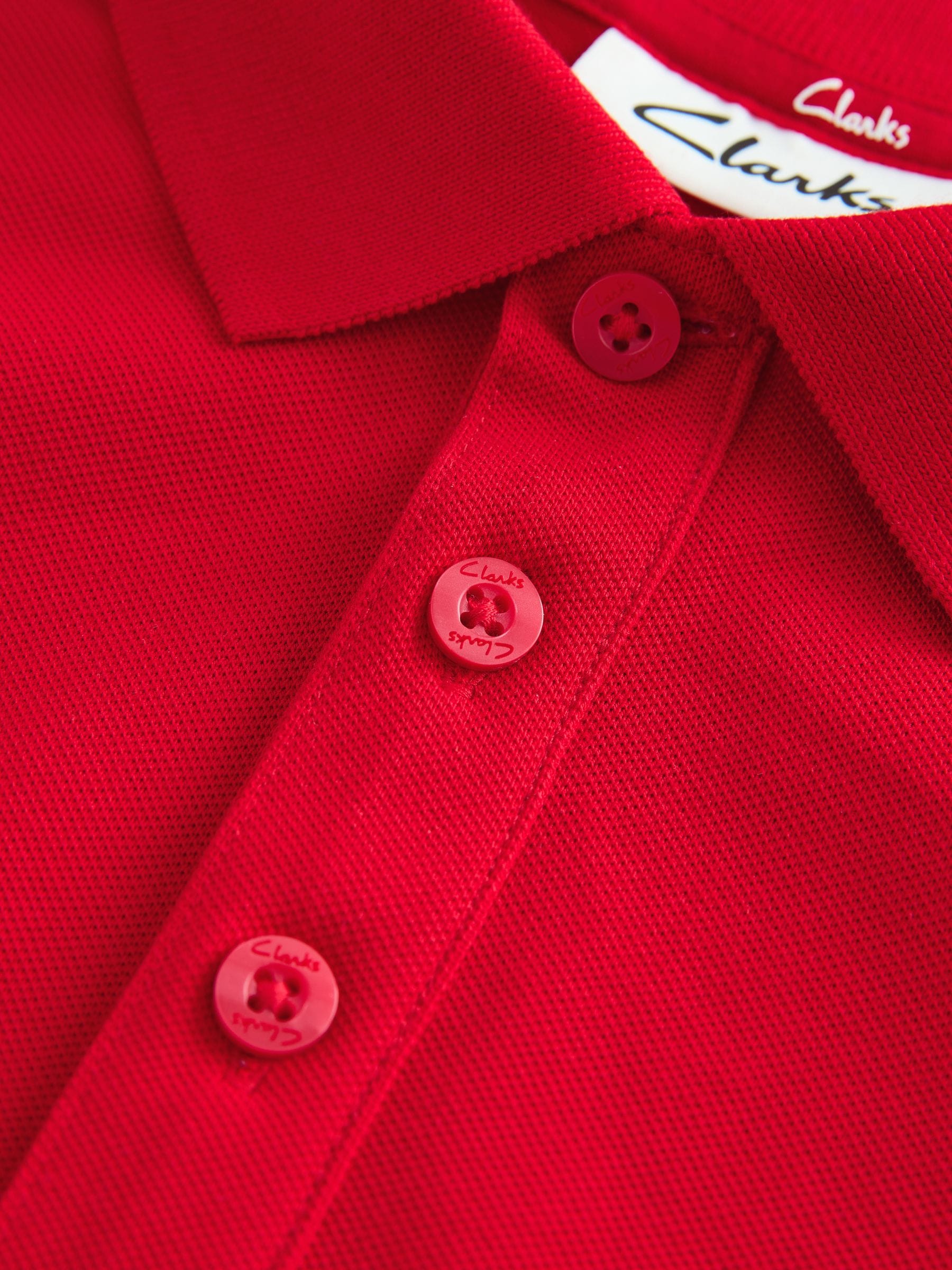 Dsiney Kidz - Clarks Red Short Sleeve School Polo Shirts 3 Pack image 5