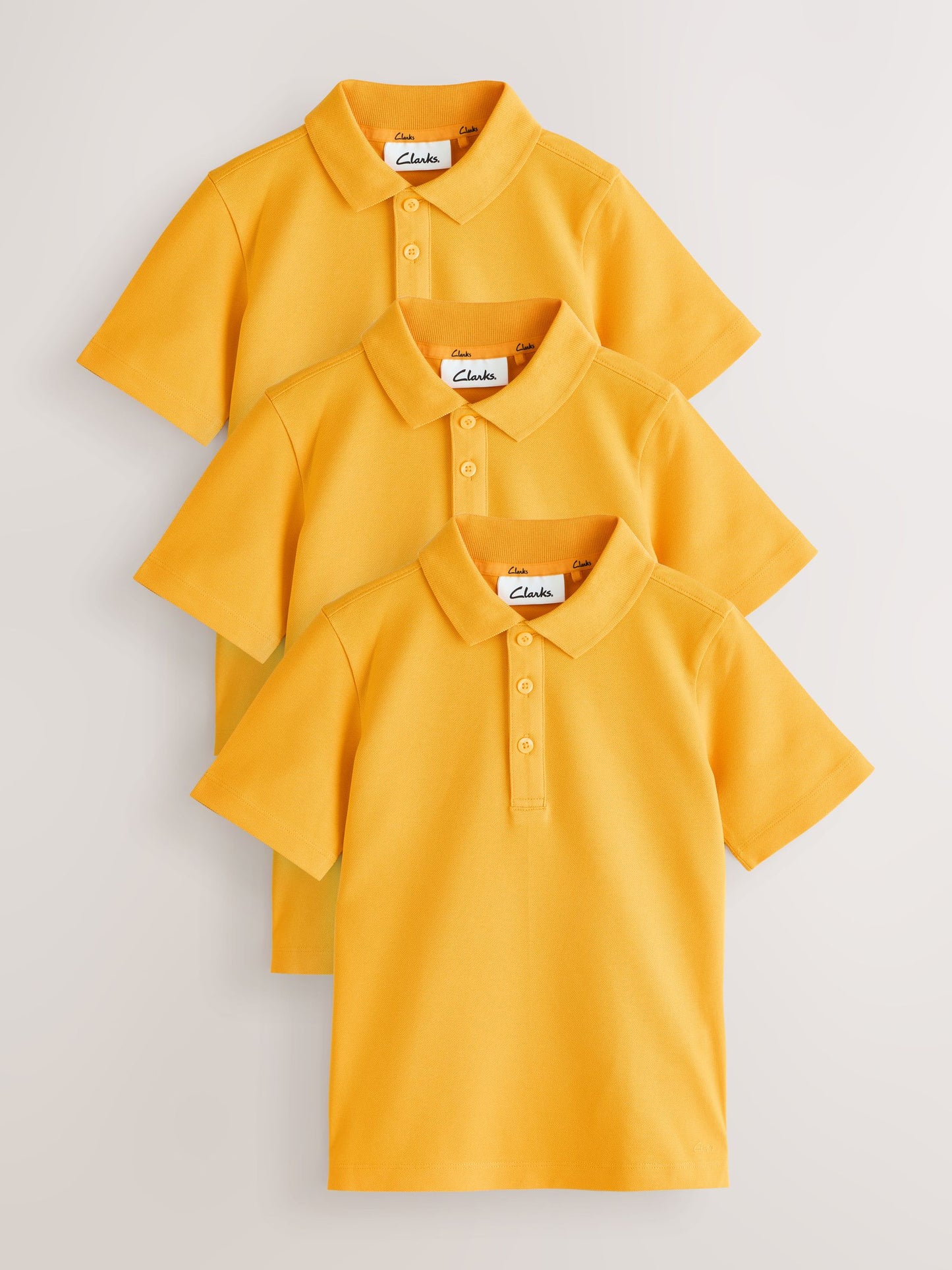 Dsiney Kidz - Clarks Yellow Short Sleeve School Polo Shirts 3 Pack image 1