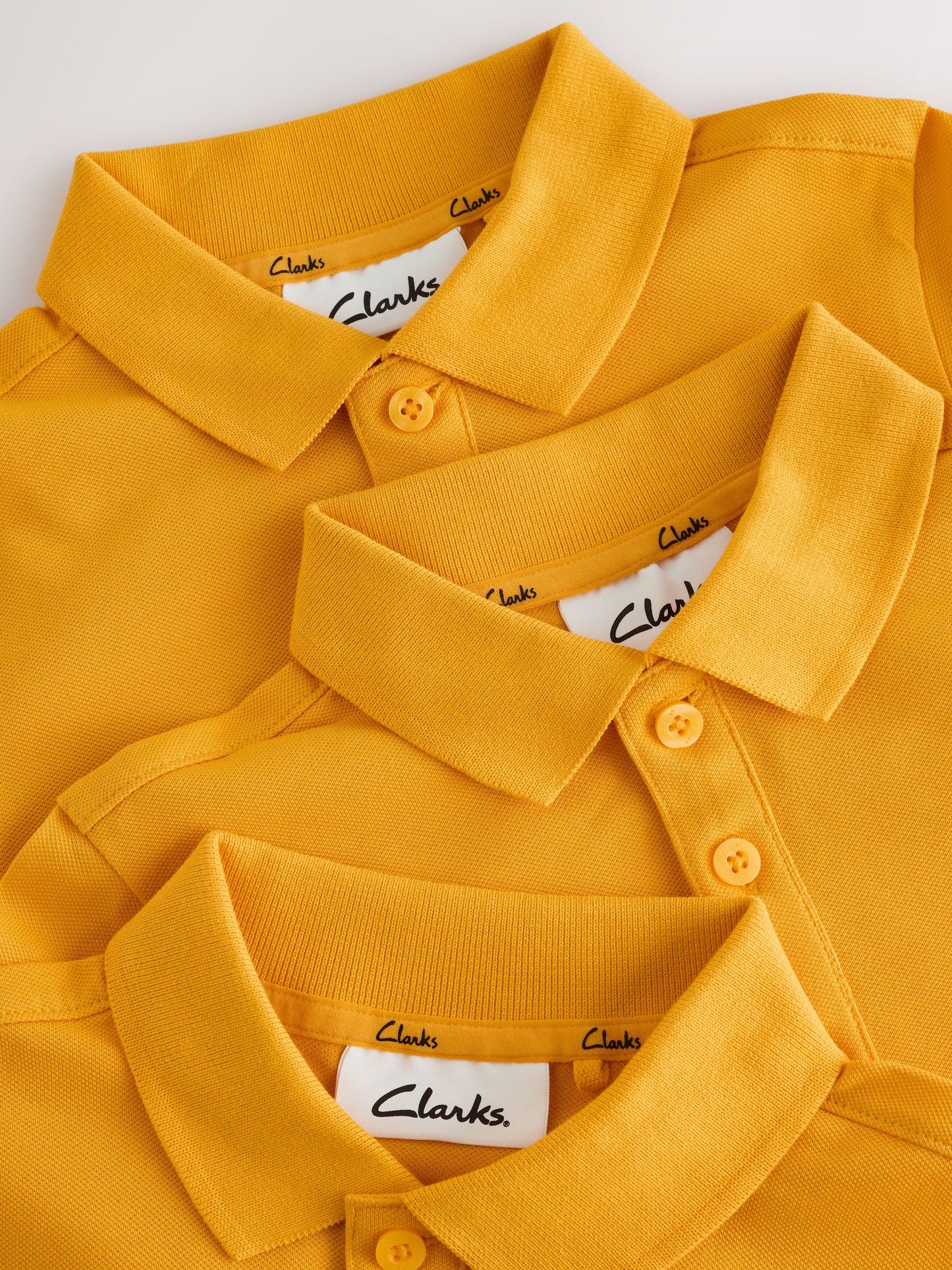 Dsiney Kidz - Clarks Yellow Short Sleeve School Polo Shirts 3 Pack image 4