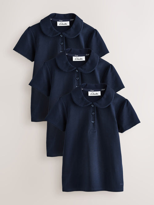 Dsiney Kidz - Clarks Navy Short Sleeve School Polo Shirts 3 Pack image 1