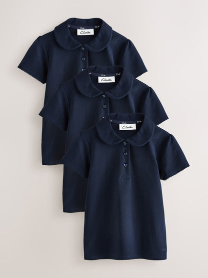 Dsiney Kidz - Clarks Navy Short Sleeve School Polo Shirts 3 Pack image 1