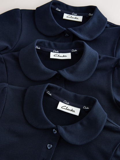 Dsiney Kidz - Clarks Navy Short Sleeve School Polo Shirts 3 Pack image 4