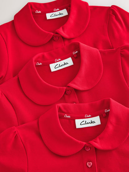 Dsiney Kidz - Clarks Red Short Sleeve School Polo Shirts 3 Pack image 4