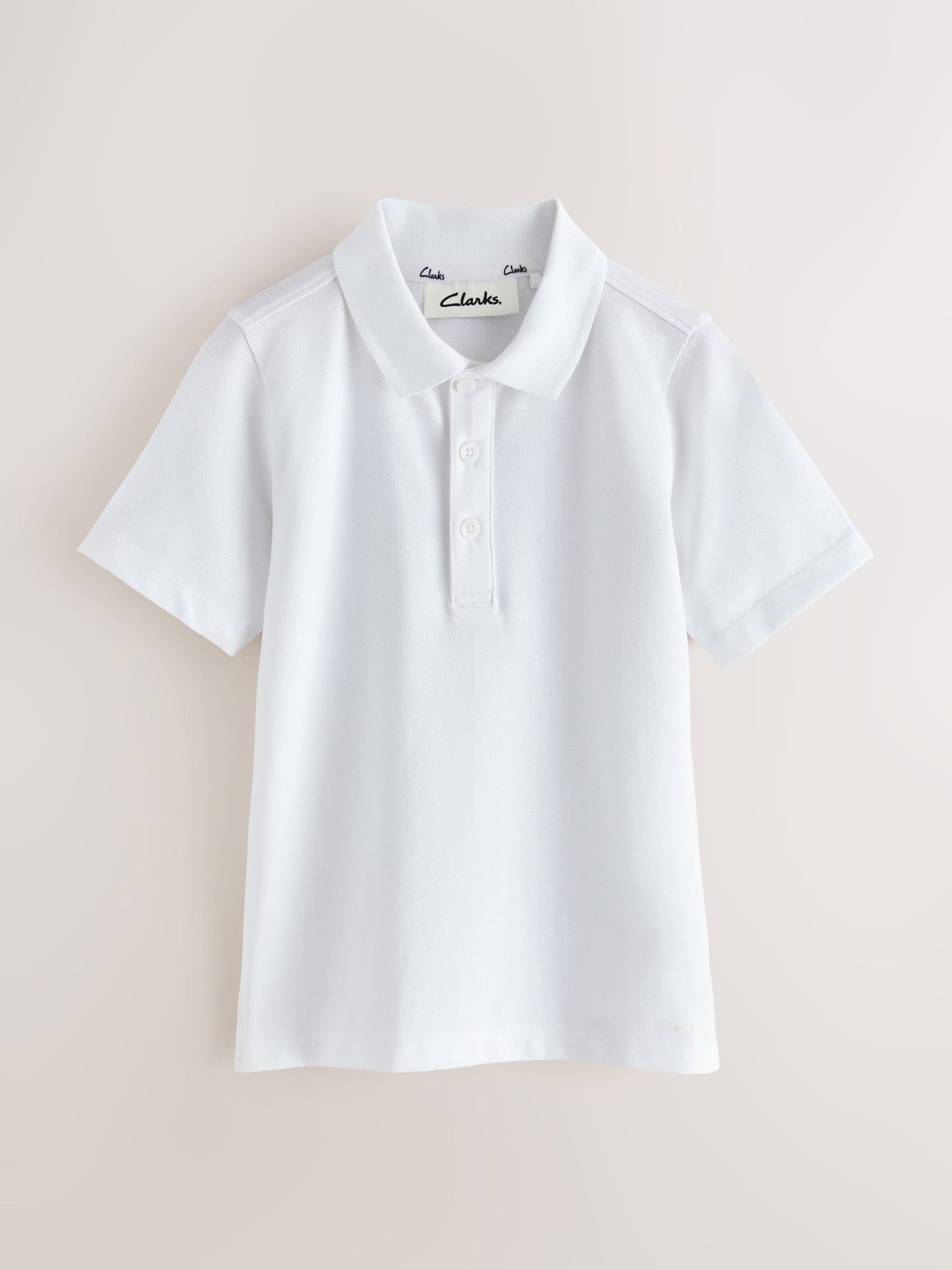 Dsiney Kidz - Clarks White Short Sleeve School Polo Shirts 3 Pack image 2