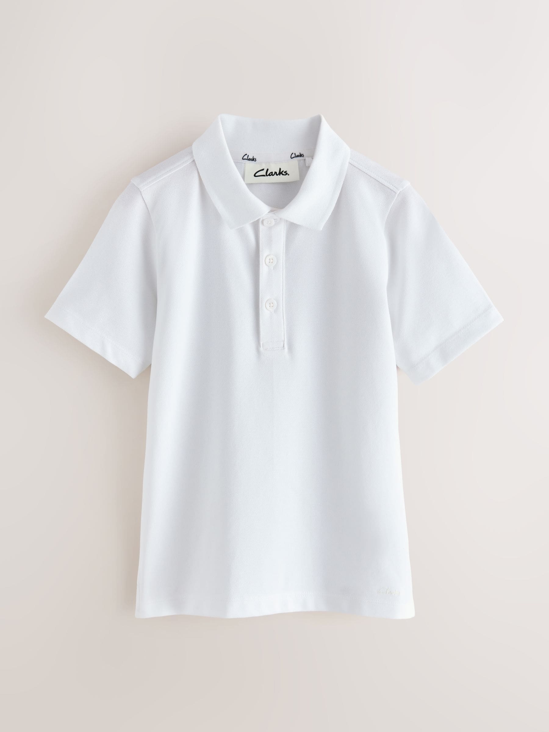 Dsiney Kidz - Clarks White Short Sleeve School Polo Shirts 3 Pack image 2