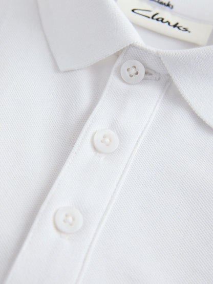 Dsiney Kidz - Clarks White Short Sleeve School Polo Shirts 3 Pack image 5