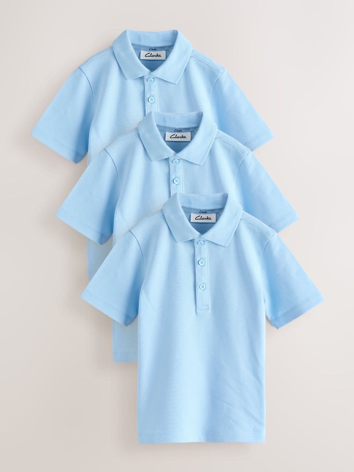 Dsiney Kidz - Clarks Blue Short Sleeve School Polo Shirts 3 Pack image 1