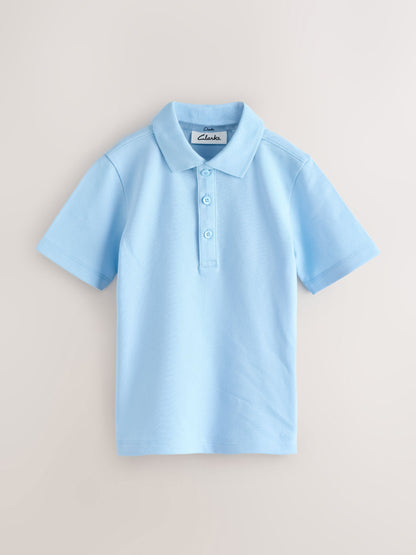 Dsiney Kidz - Clarks Blue Short Sleeve School Polo Shirts 3 Pack image 2