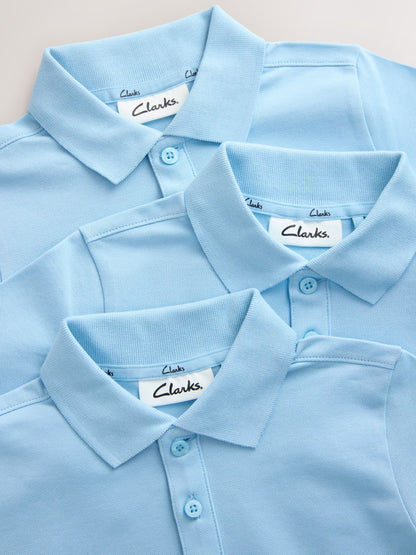 Dsiney Kidz - Clarks Blue Short Sleeve School Polo Shirts 3 Pack image 6