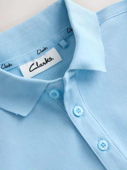 Dsiney Kidz - Clarks Blue Short Sleeve School Polo Shirts 3 Pack image 9