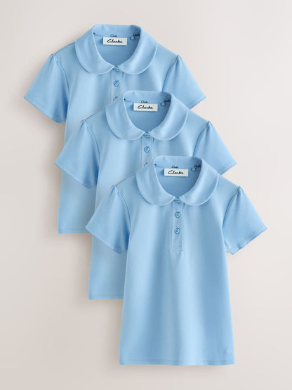 Dsiney Kidz - Clarks Blue Short Sleeve School Polo Shirts 3 Pack image 1