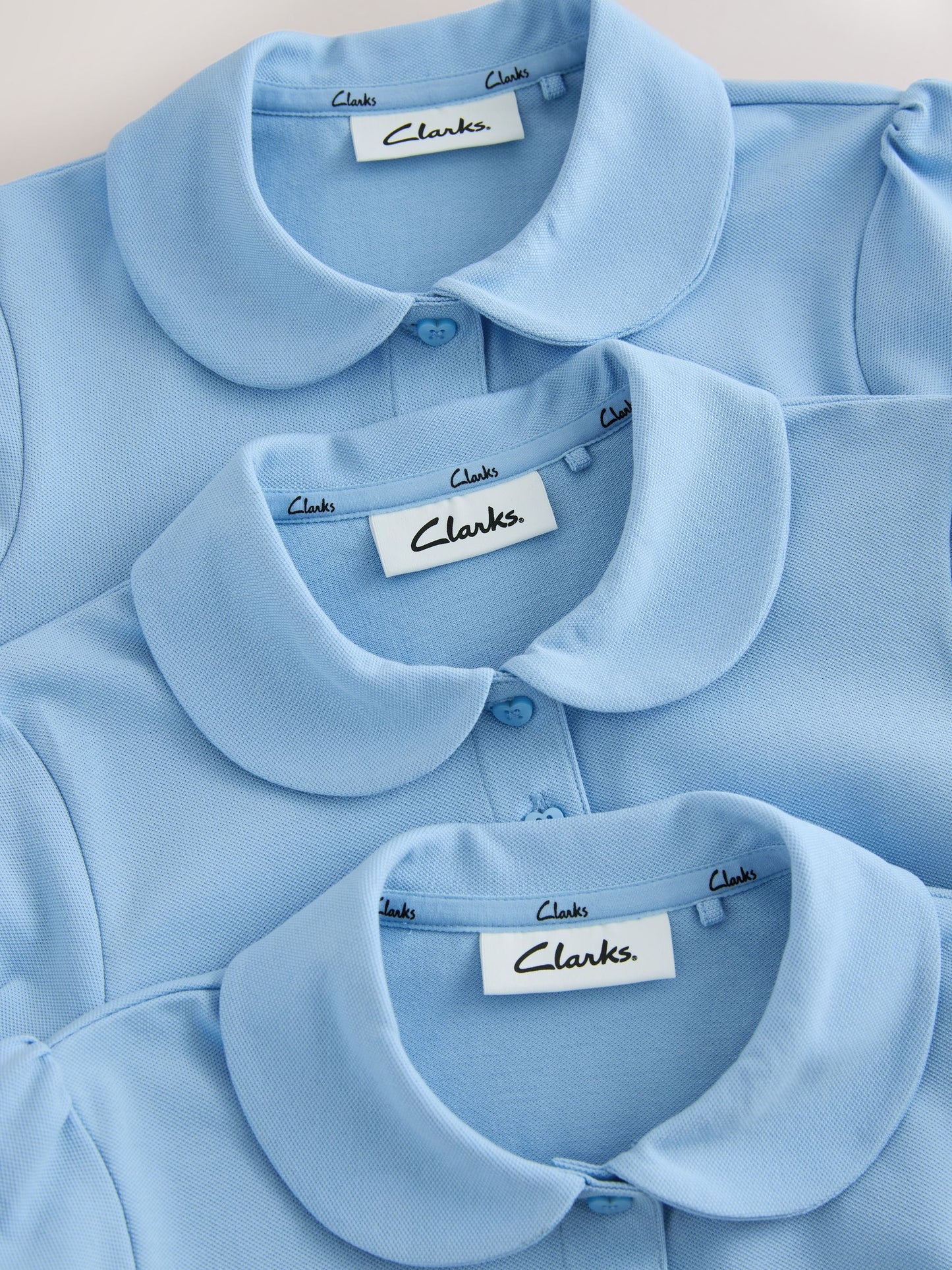 Dsiney Kidz - Clarks Blue Short Sleeve School Polo Shirts 3 Pack image 4